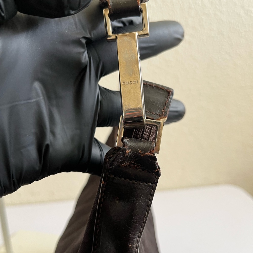 Gucci vintage brown small cloth hobo bag - Picture 12 of 13